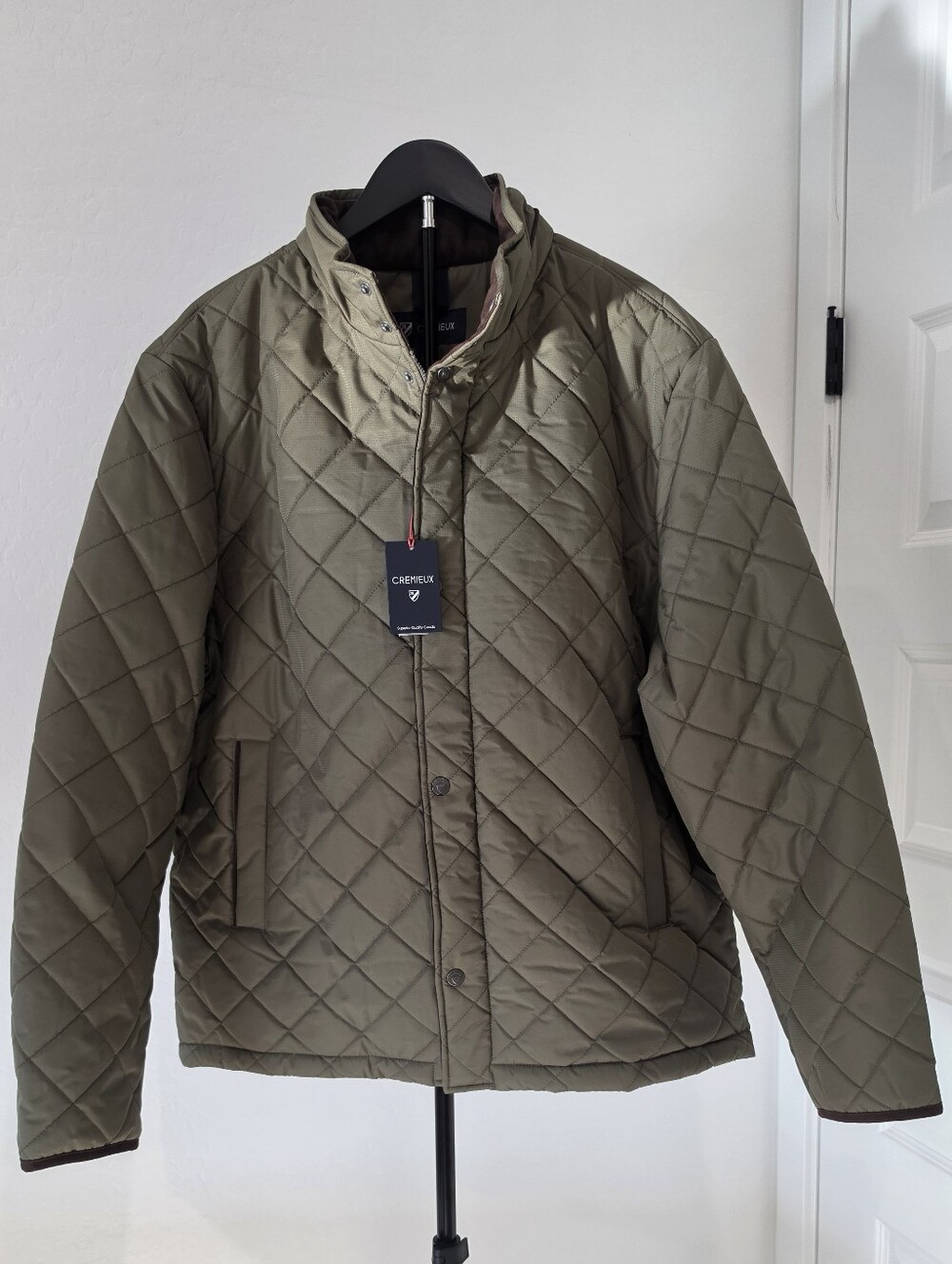 NWT Daniel Cremieux Quilted Olive Green Lightweight Puffer Jacket Men's XL